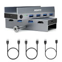 BENFEI USB 3.0 HDMI KVM スイッチ (8K@60Hz/4K@240Hz) USB 切替器、4 つの USB 3.0 ポート付き、2 台のコンピューター、共有モニター、キーボード、マウス用 轻松连接 带手动开关 附赠 2*USB-A cable、USB-A - USB-C ケーブル、USB-C - USB-A アダプター