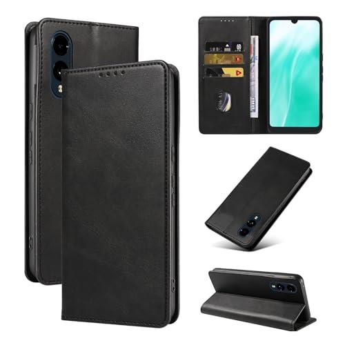 QUEASON 互換品 スマホケース 【Arrows We2 F-52E 用 ケース 手帳型】スタンド機能 アローズ f-52e 用 ケース 携帯カバー マグネット式 アローズwe2 用 ケース カード収納 落下防止 arrows we2 fcg02 用 ケース 耐衝撃 全面保護 防塵（ブラック）