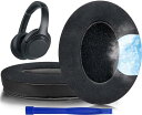 SOULWIT 冷却ジェル パッド イヤーパッド for Sony WH-1000XM3 (WH1000XM3) 用 オーバーイヤーヘッドフォン 交換パッド 高密度フォーム 互換性 ヘッドパッド 冷感 厚手パッド (ブラック)