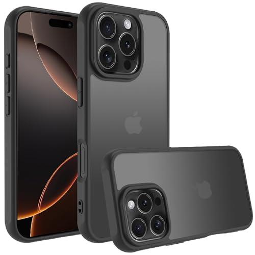 iPhone 16 Pro ケース iphone ケース iPhone 16 Pro ケース スマホカバー 耐衝撃 指紋防止 滑り止め マット半透明 黄ばみなし レンズ保護 米軍MIL規格アイフォン 16 Pro 用カバー インチ PinLiSheng (ブラック, iPhone 16 Pro)