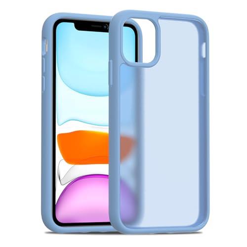 iphone 11 ケース iphone ケース iphone11 ケース スマホカバー 耐衝撃 指紋防止 滑り止め マット半透明 黄ばみなし レンズ保護 米軍MIL規格アイフォン 11 用カバー インチ PinLiSheng (ライトブルー, iPhone 11)