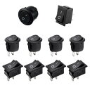LIANHATA ロッカースイッチ 2ピン オン オフ DC AC 125V/10A 250V/6A ラウンドトグル グルスイッチ オートバイボートの切断スイッ...