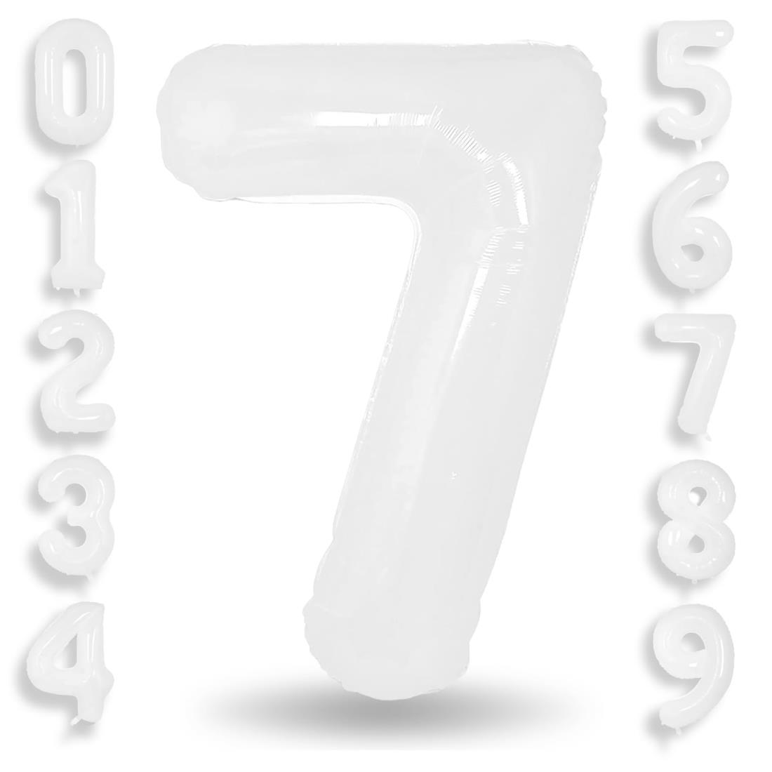 白い 数字バルーン 数字7 ナンバー 風船 大きい 40インチ 約90cm 誕生日 バルーン バースデー パーティー 飾り付け ウェディング 記念日 デコレーション Ptyceler