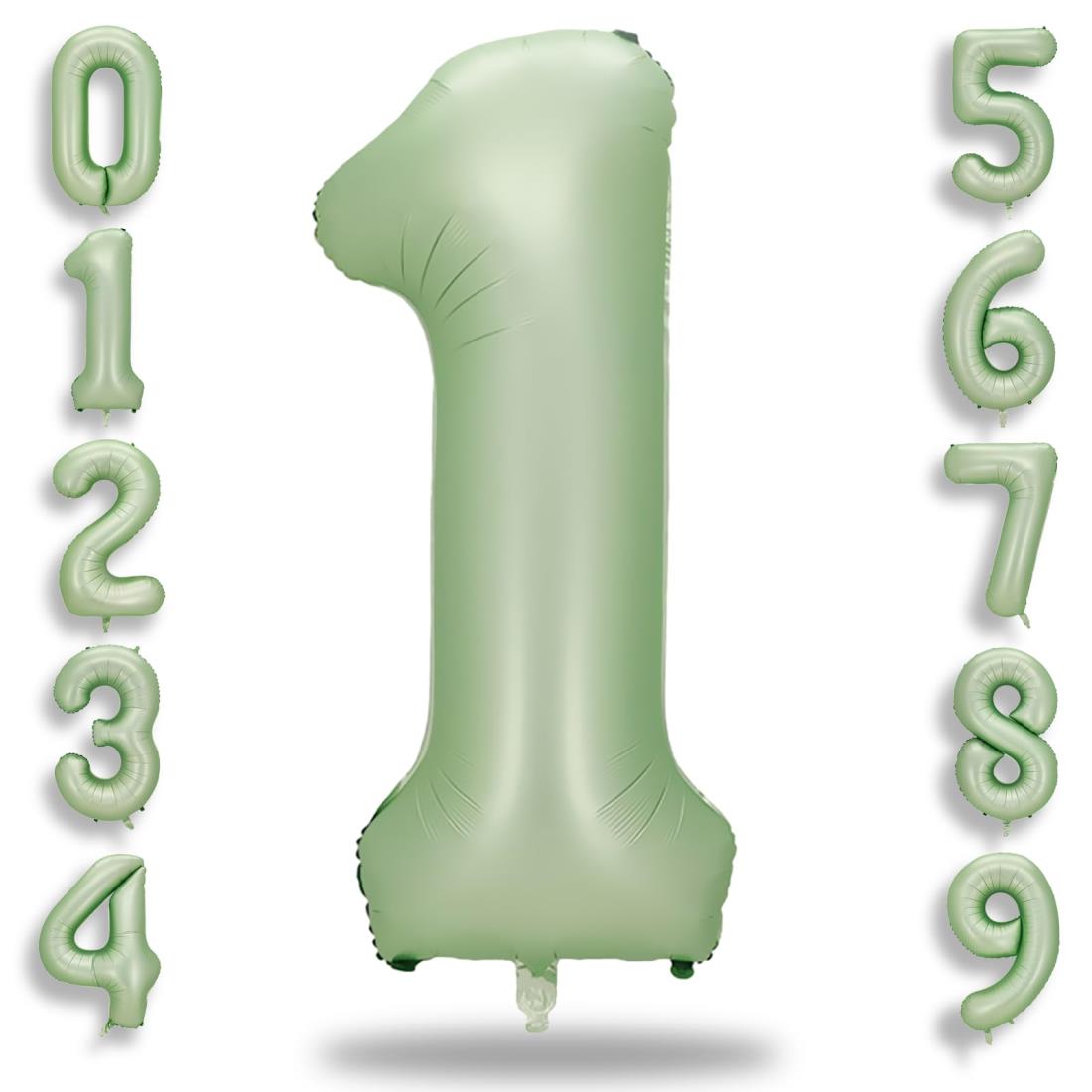アボカドグリーン 数字バルーン 数字1 大きい 誕生日 飾り付け 風船 40インチ 約90cm バースデーバルー..