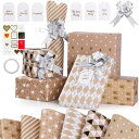 GeeRic 6枚入り 包装紙 ラッピングペーパー 50x70cm 大判 梱包 折り プレゼント 包装ペーパー誕生日 クリスマス お祝い おしゃれ ラッピング用品 ギフトタグ フラワーリボン付き