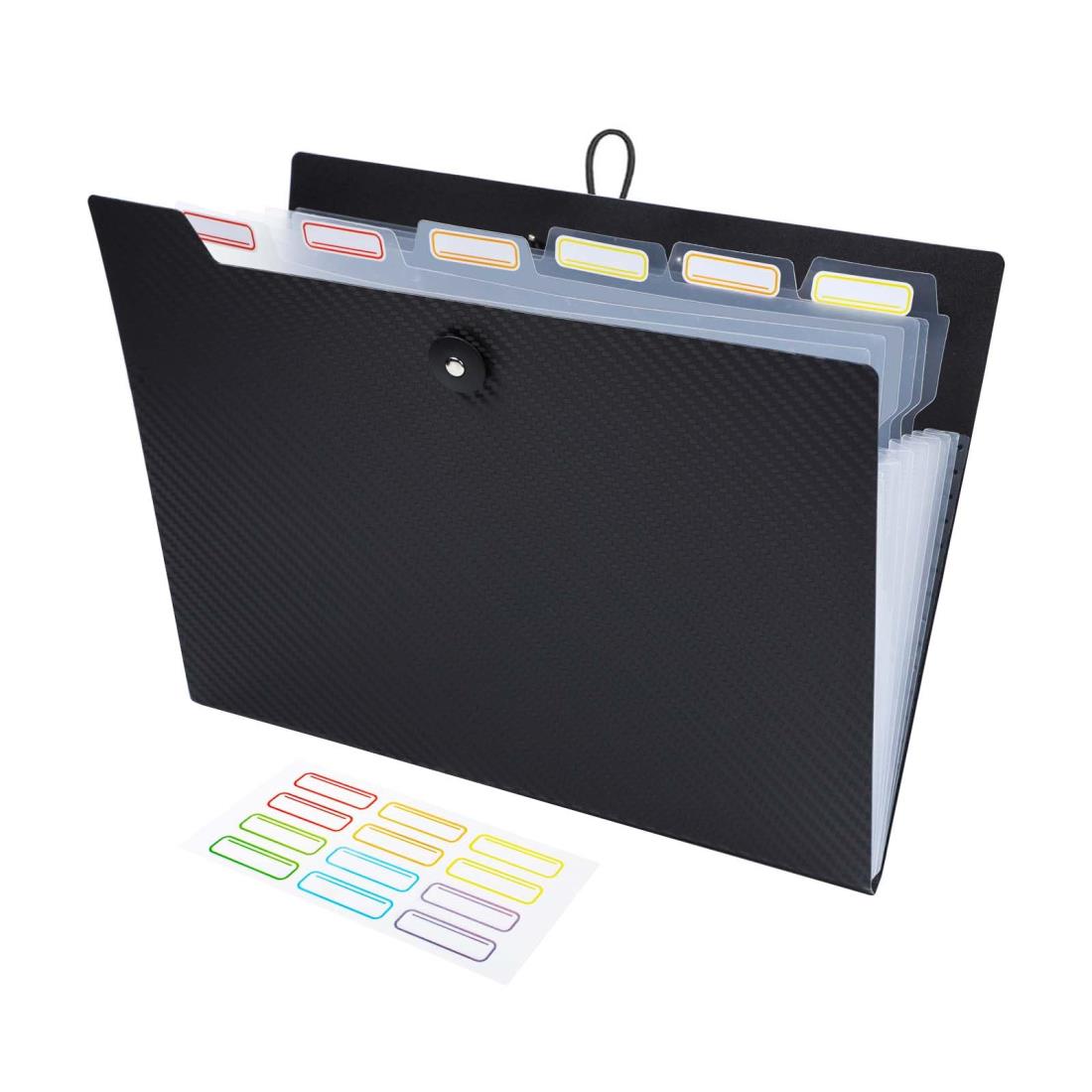 DoocliB ファイルケース 7ポケットドキュメントファイル a4 拡張ファイルフォルダー 持ち運び アコーデ..