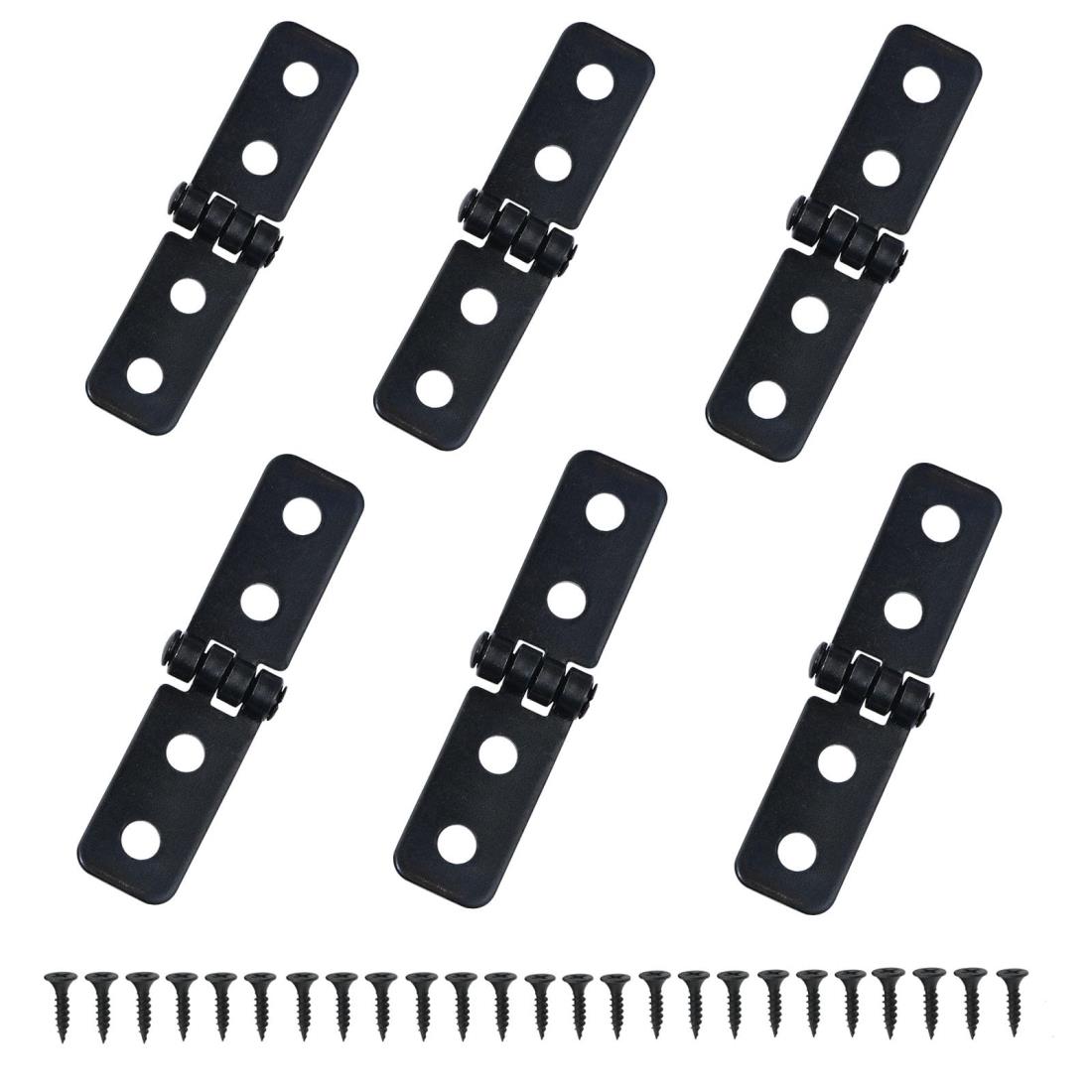 蝶番 丁番 ロングヒンジ 丁番金具 ドア 4穴 アンティークブロンズの蝶番 6個入り 折りたたみヒンジ ネ..