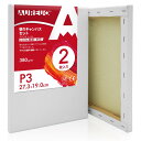 AUREUO 張りキャンバス セット P3 (27.3cmX19cm) 中目 100%コットン 2枚 初心者 絵画用具 芸術絵創作 現代油絵 美術装飾 水彩画・油絵画・アクリル兼用
