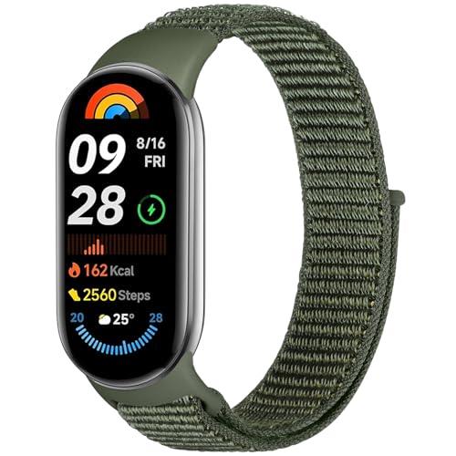 乐天商城 - [BTTNG] ナイロン リストバンド互換性の Xiaomi Smart band 9/Xiaomi Mi Smart Band 8 女性男性用、 1 個通気性ナイロン腕章スポーツ ソロ ループ交換バンド Xiaomi Band 9/Xiaomi Band 8 の