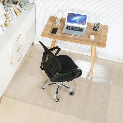 デスクごとチェアマット ゲーミングチェアマット エンボス加工 床保護マット150*190cm 厚さ1.5mm デスク下マット チェアーマット PVC ずれない フローリング 巻きグセが付きにくい 傷 防止 床を保護 机下/椅子/フロア/畳/床暖房対応/オフィス