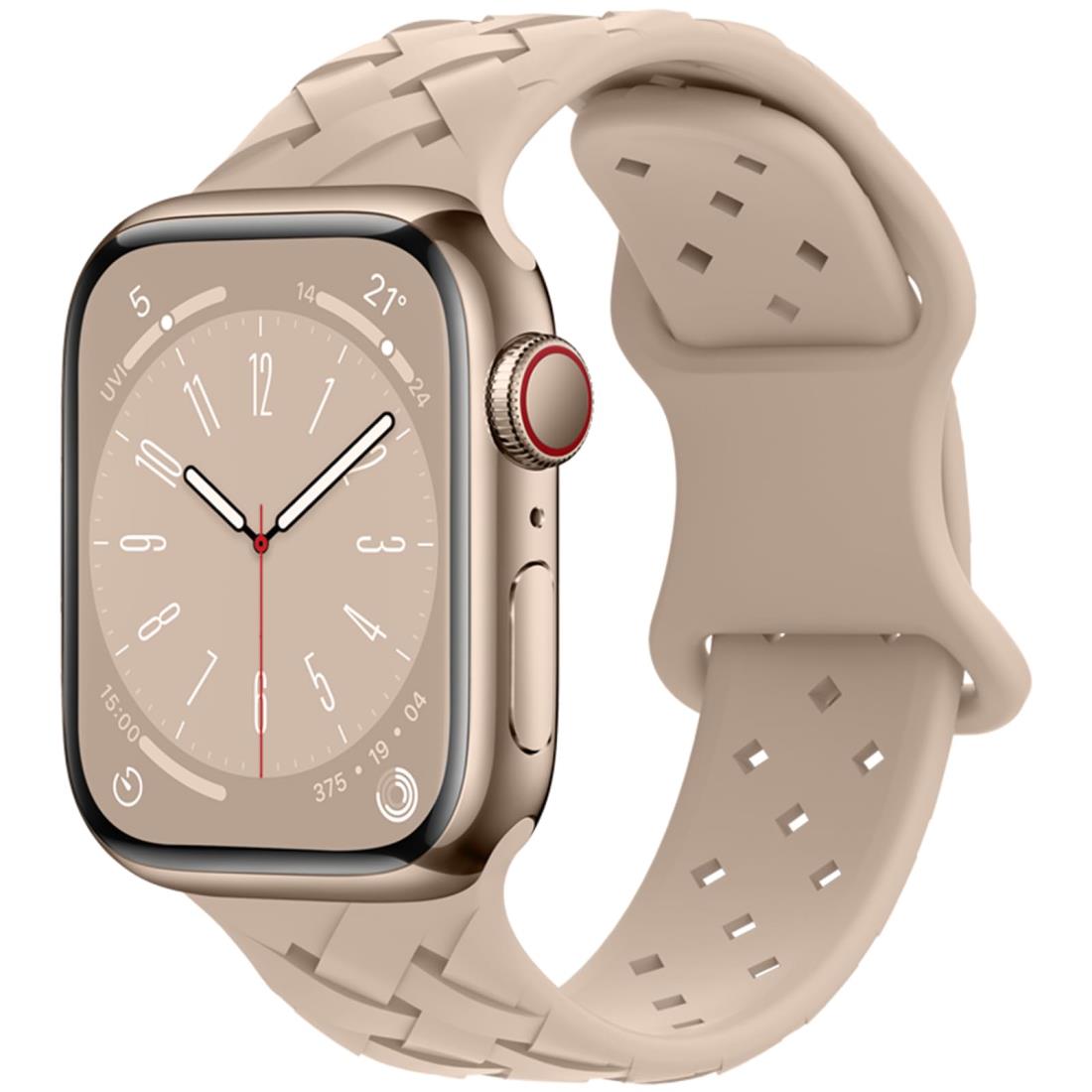 [KANOYO] コンパチブル Apple Watch バンド エコな竹編みシリコン製の Watch バンド アップルウォッチ バンド49mm 46mm 45mm 44mm 42mm 41mm 40mm 38mm あっぷるうぉっち シリコン交換ベルト 通気性がよく快適 耐衝撃 防汗 防水 Ultra2/Ultra 10 9 8 7 6 5 4 3 2 1 SE 対応バ