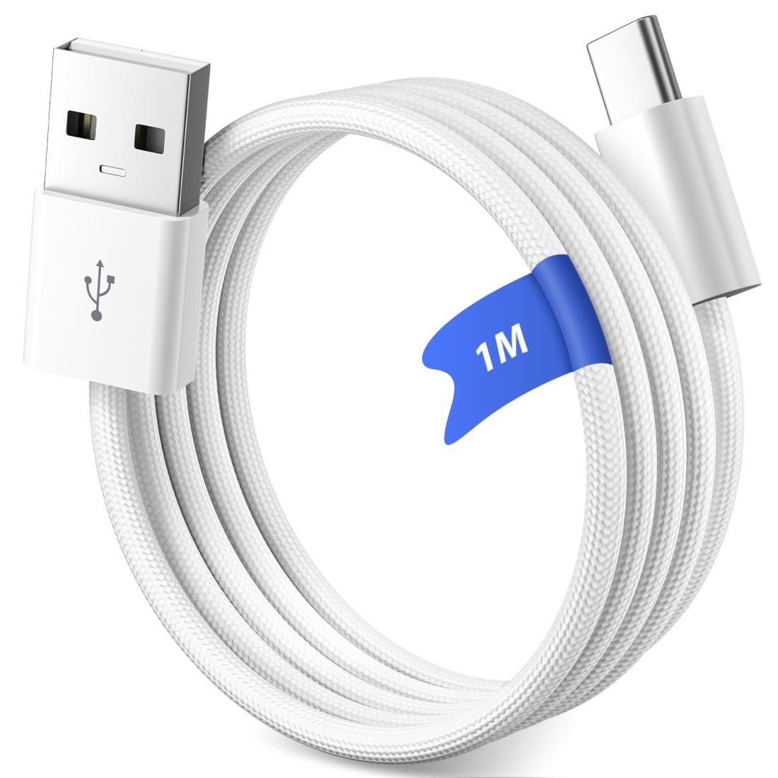iPhone 15対応 Carplay 充電ケーブル 1M USB Type C ケーブル 対応iPhone16/16 Pro Max/Plus/15/15 Pro Max/plus/iPad 10 Air 第5世代/第4世代/iPad Pro 12.9/11インチ/AirPods 4 USB A to USBC ケーブル 18w急速充電 車内の充電器 ナイロン編み ホワイト