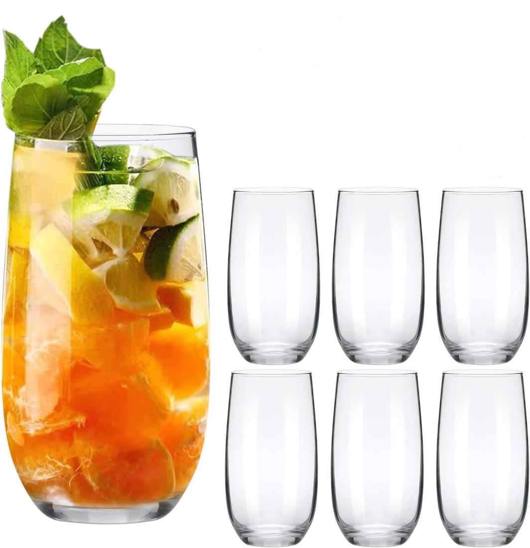Batone ハイボールグラス6個セット380ml ロングタンブラーセットタンブラーグラス ガラスコップ クリスタルグラス 焼酎 カクテルグラス ジュース ミルク コップ お酒 グラス おしゃれ Batoneビールグラス 安定性トールグラス 食洗器対応