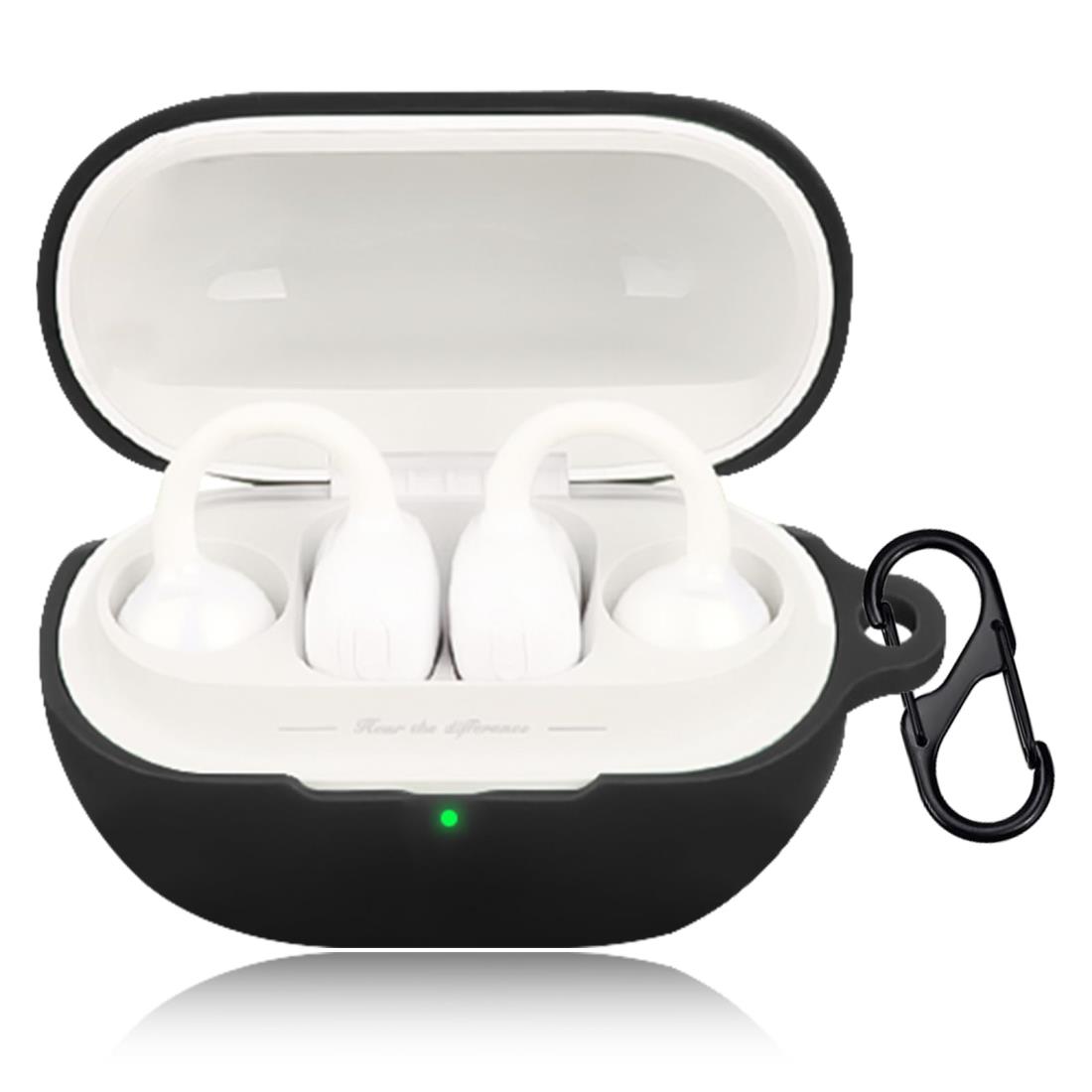 For SOUNDPEATS UU ケース カバー Mosasa SOUNDPEATS UU シリコン保護ケース 充電便利 全面保護 紛失防止 滑り止め 軽量 キズ防止 スリム 薄型 旅行 耐衝撃 防塵-ブラック