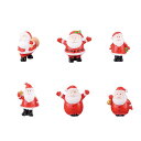 クリスマス ミニチュア 置物 6個セット サンタクロース ミニ クリスマスオーナメント 可愛い 樹脂 クリスマス 飾り 置き物 卓上 盆栽 鉢植え 園芸 窓 装飾 DIY 手芸用品 クリスマスプレゼント (サンタ)