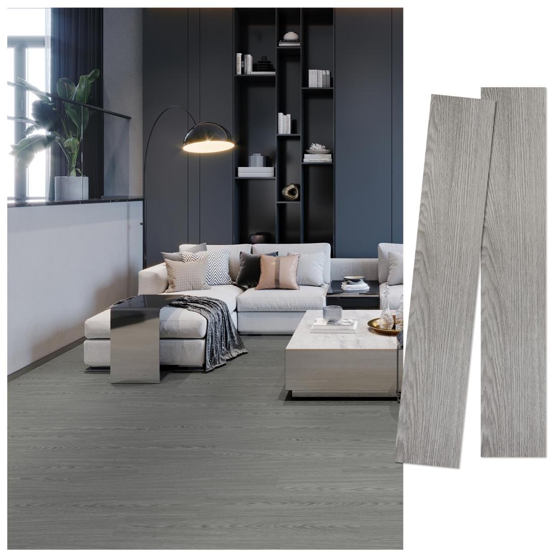 CELAVY フロアタイル 接着剤不要 木目調 フローリングシート 置くだけ フロア シール 貼るだけ 木目フロアタイル 36枚入り 約3畳 厚手1.5mm キズ防止 模様替え 玄関 賃貸 キッチン トイレ 防水 リノベーション DIY 土足OK 初心者OK（36枚入り 約3畳分 木目調W02）