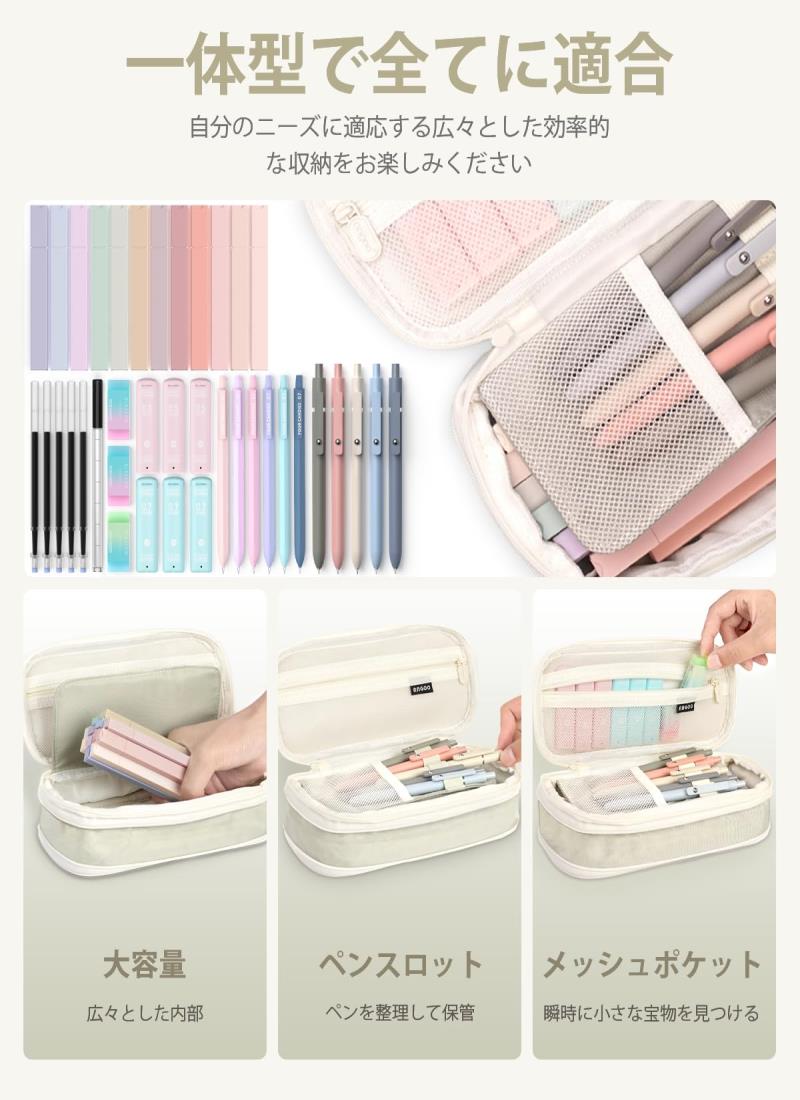 Four Candies 文房具セット 筆箱 蛍光ペン ボールペン 0.5 & 0.7&0.9mmシャープペンシルセット 学用品セット 学生 文具 入学準備 入学お祝い 女の子 男の子 人気 おしゃれ かわいい グリーン primeplus-10078941 プライムプラス 楽天市場店 サンプル画像2