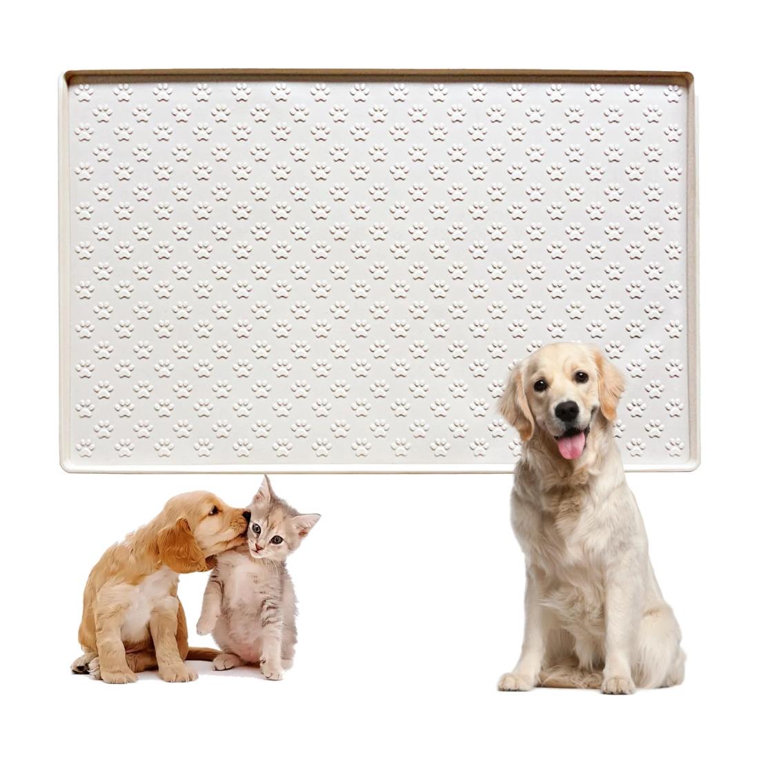 BaraRose 犬 トイレトレー シリコン ワイド トイレトレー ワイド 【可愛い肉球柄 &】エッジ加工で漏れ..