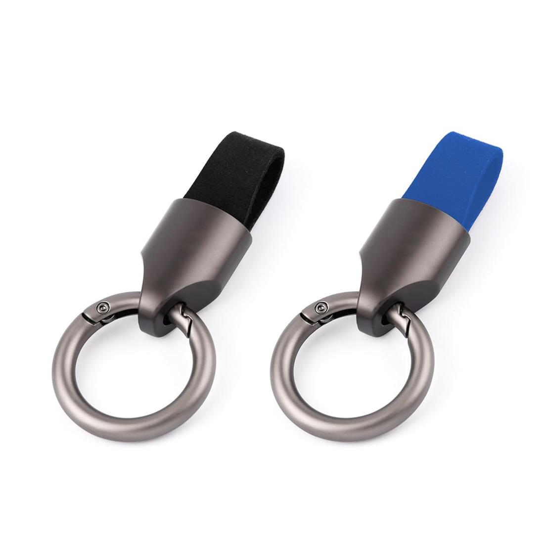 SODOI キーホルダー 車 バイク カラビナ フック ダブル リング 革キーホルダー ファッションキーホルダー シンプル メンズ レディース 本革 キーバッグ...