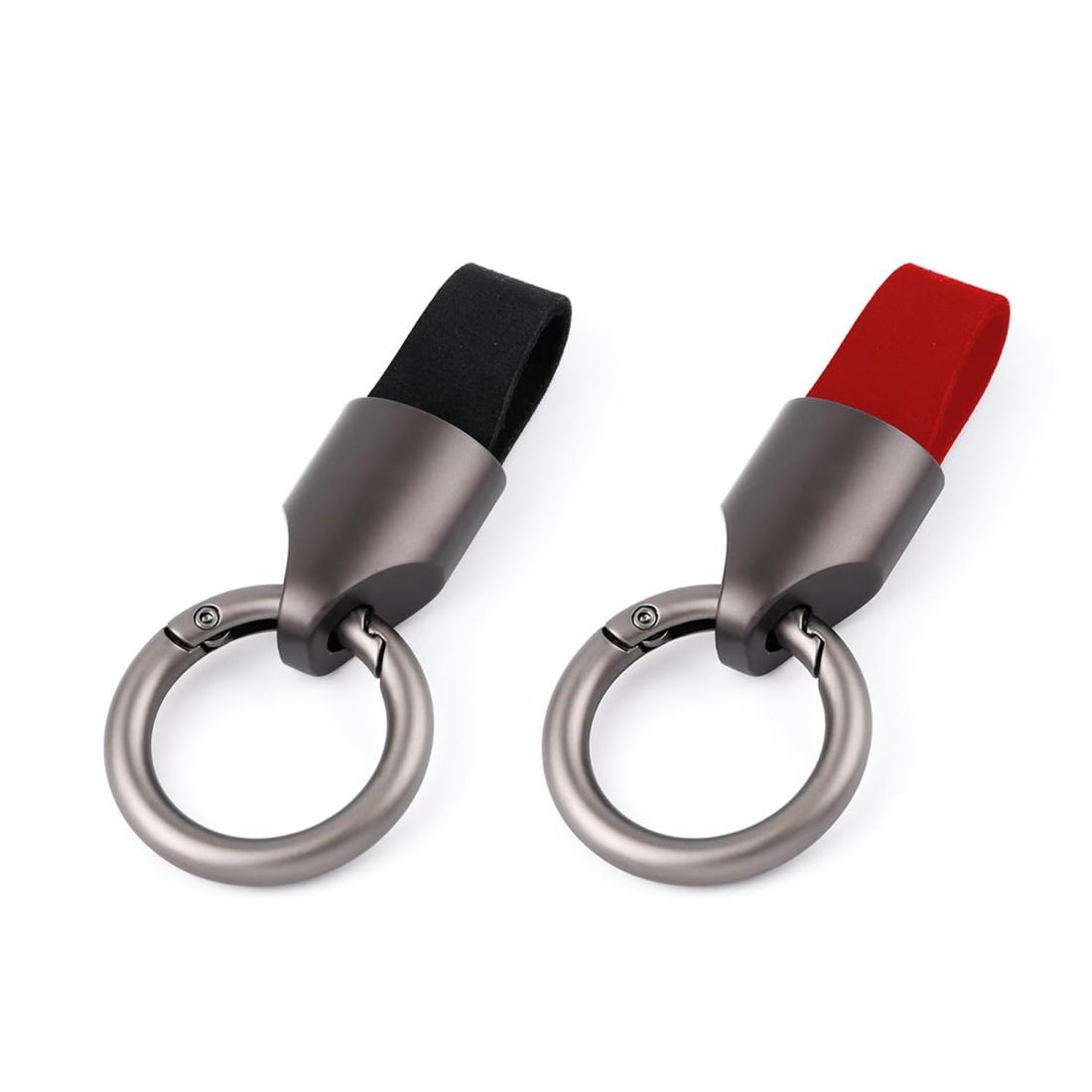 SODOI キーホルダー 車 バイク カラビナ フック ダブル リング 革キーホルダー ファッションキーホルダー シンプル メンズ レディース 本革 キーバッグ...