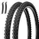 MOHEGIA 2本セット 26インチ 自転車 タイヤ: 26×1.95インチ パンク防止 MTB オフロード タイヤ - 折り畳み式 交換用タイヤ、タイヤレバ...