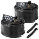 MOHEGIA 2本セット 自転車チューブ: 26×1.75/1.95/2.10/2.125インチ自転車チューブ ブチルゴム - 32mm 米式 バルブ、2本タ...