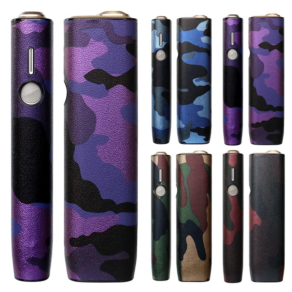 Votabell 加熱式たばこ用ケース ILUMA ONE/イルマ i ワンに適合する（PUレザー製 耐衝撃 360°全面保護 迷彩柄 パープル）