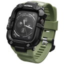 ULTIMAL コンパチブル Apple Watch バンド ケース 44mm 45mm 49mm アップルウォッチバンド TPU一体型アップルウォッチカバー 全面保護 メンズ 耐衝撃 脱着簡単 滑り止め 耐久性 落下・キズ防止 贈り物 iWatch4/5/6/7/8/9/SE/SE2/Ultra対応(45mm, アーミーグリーン・ブラック)(2)