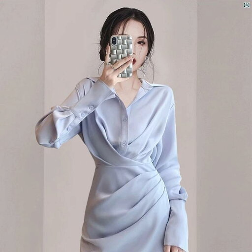 レディース 春コーデ 夏コーデ ファッション 外国 貿易 輸出 イタリア オリジナル 注文 取り下げ 秋 婦人 服 シャネル 風 サテン 不規則 青い シャツ ドレス レディース 春コーデ 夏コーデ ファッション 外国 貿易 輸出 イタリア オリジナル 注文 取り下げ 秋 婦人 服 シャネル 風 サテン 不規則 青い シャツ ドレス
