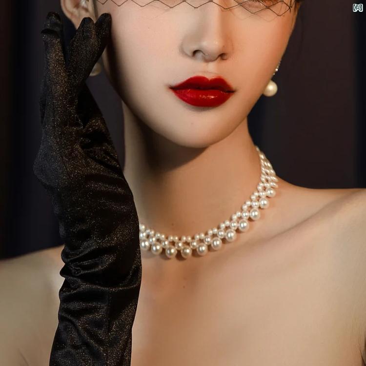 レディース　ファッション　冠婚葬祭 フランス レトロ パールネックレス ネックレス チョーカー アクセ..