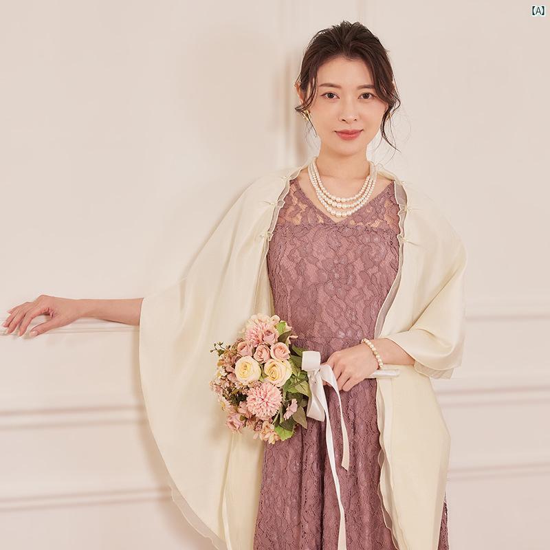 レディース ファッション 冠婚葬祭 レッド ブライダル ショール ウェディング スカーフ 花嫁 介 添歳用 コート チャイナ ドレス アウター ケープ 8861...