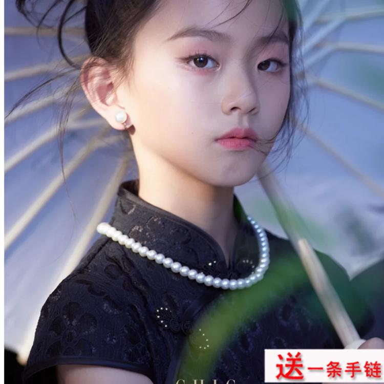 レディース　ファッション　冠婚葬祭 子供用 イミテーションパール ネックレス チョーカー レトロ 中華..