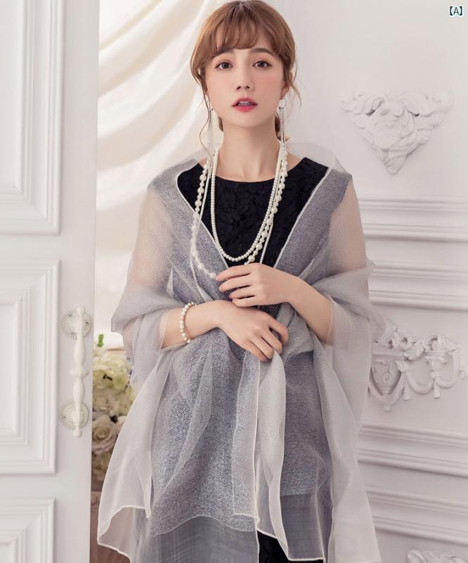 レディース ファッション 冠婚葬祭 チャイナ ドレス スカーフ 夏 薄手 快適 無地 ツー イン ワン ウェディングドレス ショール 88180