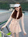 レディース 春コーデ 夏コーデ ファッション 女性 用 日焼け 止め スーツ 2025 年 夏 スポーツ レジャー テニス ヨガ スーツ ジッパー ジャケット スカート ツーピース スーツ