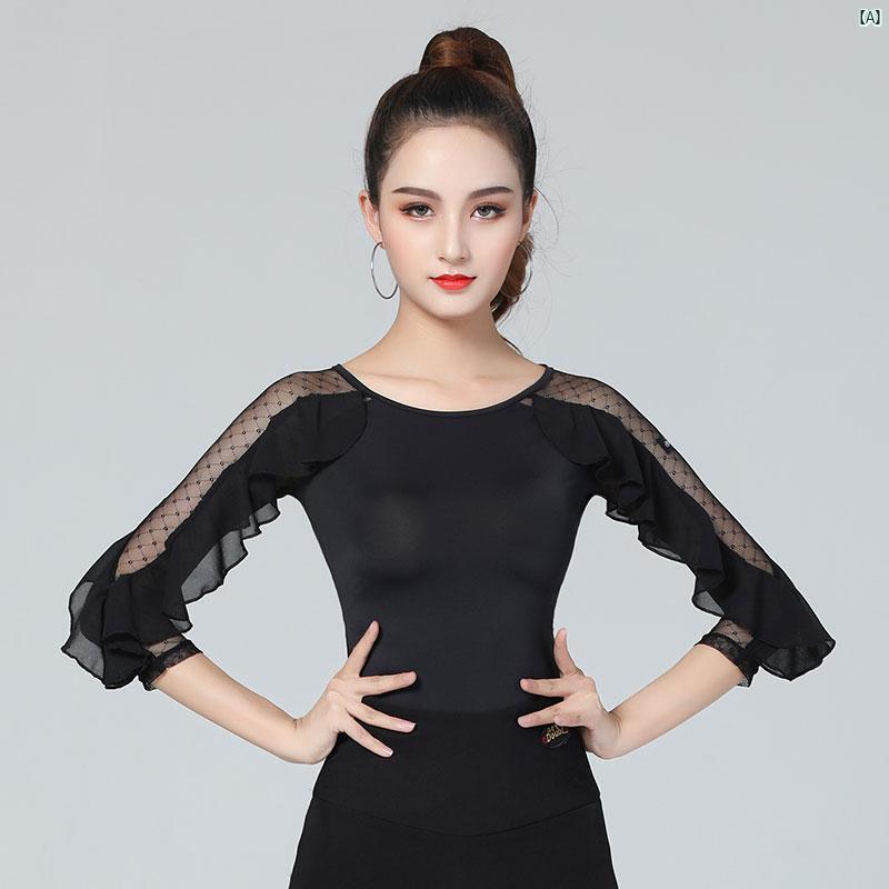 ダンス　衣装　ダンス衣装　オシャレ Danbaoluo スクエアダンス トップ レディース ミッド スリーブ 冷..