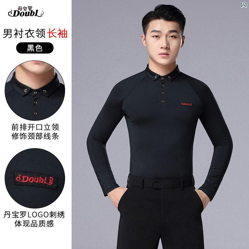 ダンス　衣装　ダンス衣装　オシャレ Danbaoluo モダン ダンス 服 高度 練習 メンズ ホワイト 長袖 タ..