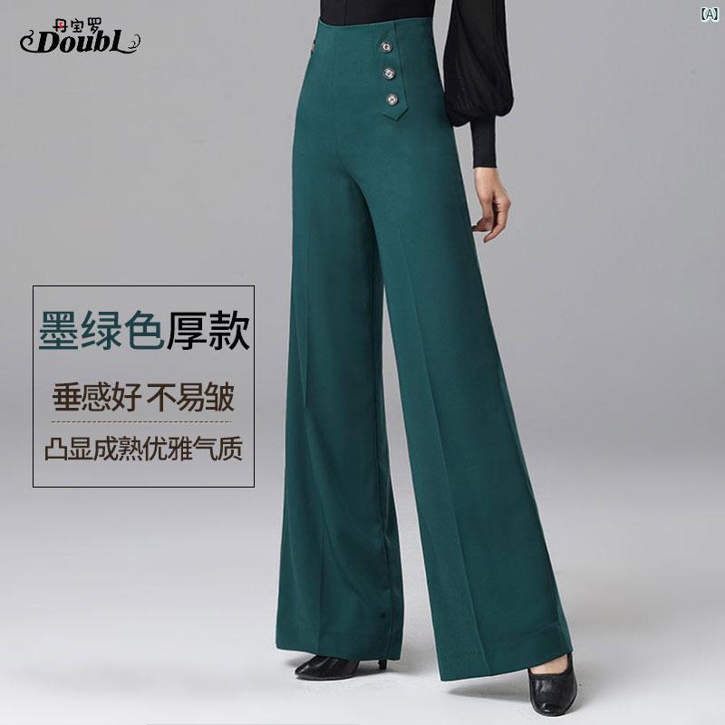 ダンス　衣装　ダンス衣装　オシャレ Danbaoluo ラテン ダンス 練習 服 モダン パンツ ダーク グリーン..