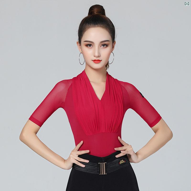 ダンス　衣装　ダンス衣装　オシャレ Danbaoluo ラテン トレーニング 服 レディース プロ ニューボディ..