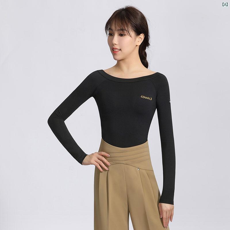 ダンス　衣装　ダンス衣装　オシャレ Danbaoluo モダン ダンサー トップス 伸縮性 長袖 ダンス 服 スリ..