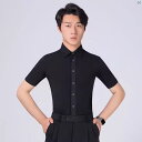ダンス 衣装 ダンス衣装 オシャレ スクエアダンス トップス メンズ 半袖 シャツ 社交 ダンス 服 パフォーマンス ミッド スリーブ ハイエンド