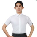 ダンス 衣装 ダンス衣装 オシャレ メンズ ラテン ダンス 競技 服 伸縮性 ホワイト 半袖 社交 シャツ スクエアダンス スリム 練習