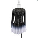 フィギュアスケート 衣装 ZAGITOVA フィギュア スケート パフォーマンス 服 ガールズ スカート 子供大歳 競技 試験 ブラック ホワイト グラデーション