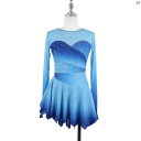 フィギュアスケート 衣装 ZAGITOVA フィギュア スケート パフォーマンス 服 ガールズ スカート 子供大歳 競技 グレード 試験 グラデーションブルー フラッシュ