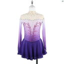 フィギュアスケート 衣装 ZAGITOVA フィギュア スケート パフォーマンス 服 ガールズ スカート 子供大歳 競技 受験 長袖 パープル グラデーション