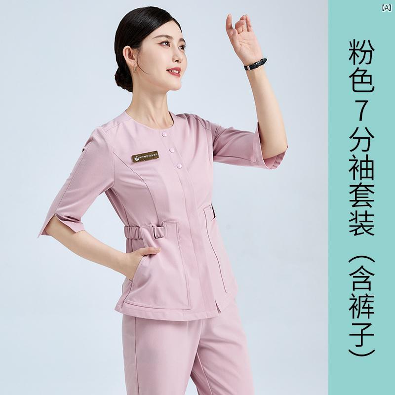 韓国 美容室 作業着 レディース スキン マネジメント フロント デスク 医療 技術者 服 スーツ
