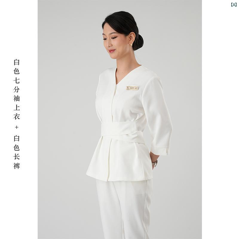 レディース 高級 美容 ネイル 作業着 フットバス 技術者 ヘルスクラブ 服 スキン ケア