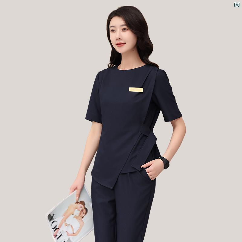 秋冬 オーラル 高級 スパヘルス クラブ ビューティーサロン スーツ 美容師 フロント デスク 作業着 レ..