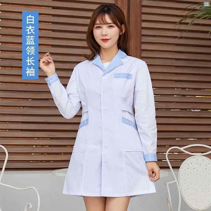 ナース 服 長袖 レディース 冬用 ホワイト 衣 半袖 美容院 薬局 制服 美容師 作業着