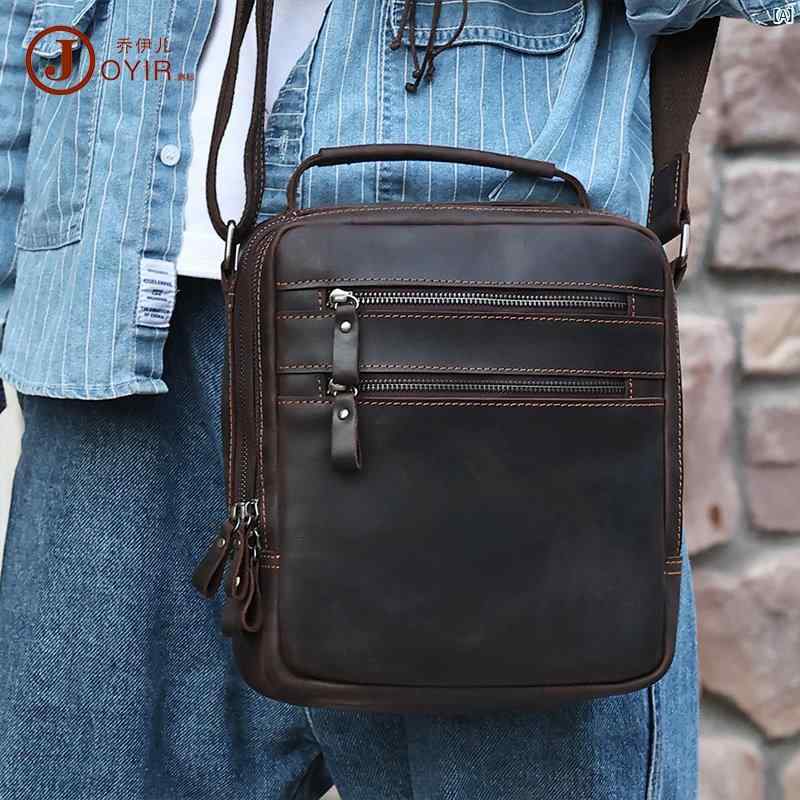 メンズ　コーデ　ファッション レザー レトロ メンズバッグ シンプル クロス ボディバッグ メンズ大容量 ショルダーバッグ メンズ ハンドバッグ
