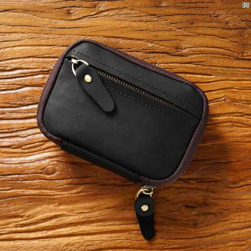 Other - メンズ　コーデ　ファッション 牛革 レトロ キー バッグ レザー オールド コインパース 多機能 ミニ ジッパー コイン S